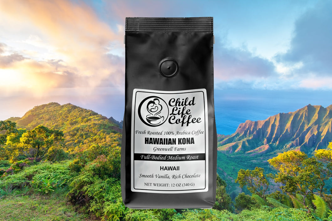 100% Pure Hawaiian Kona Coffee - Greenwell Farms | Child Life Coffee