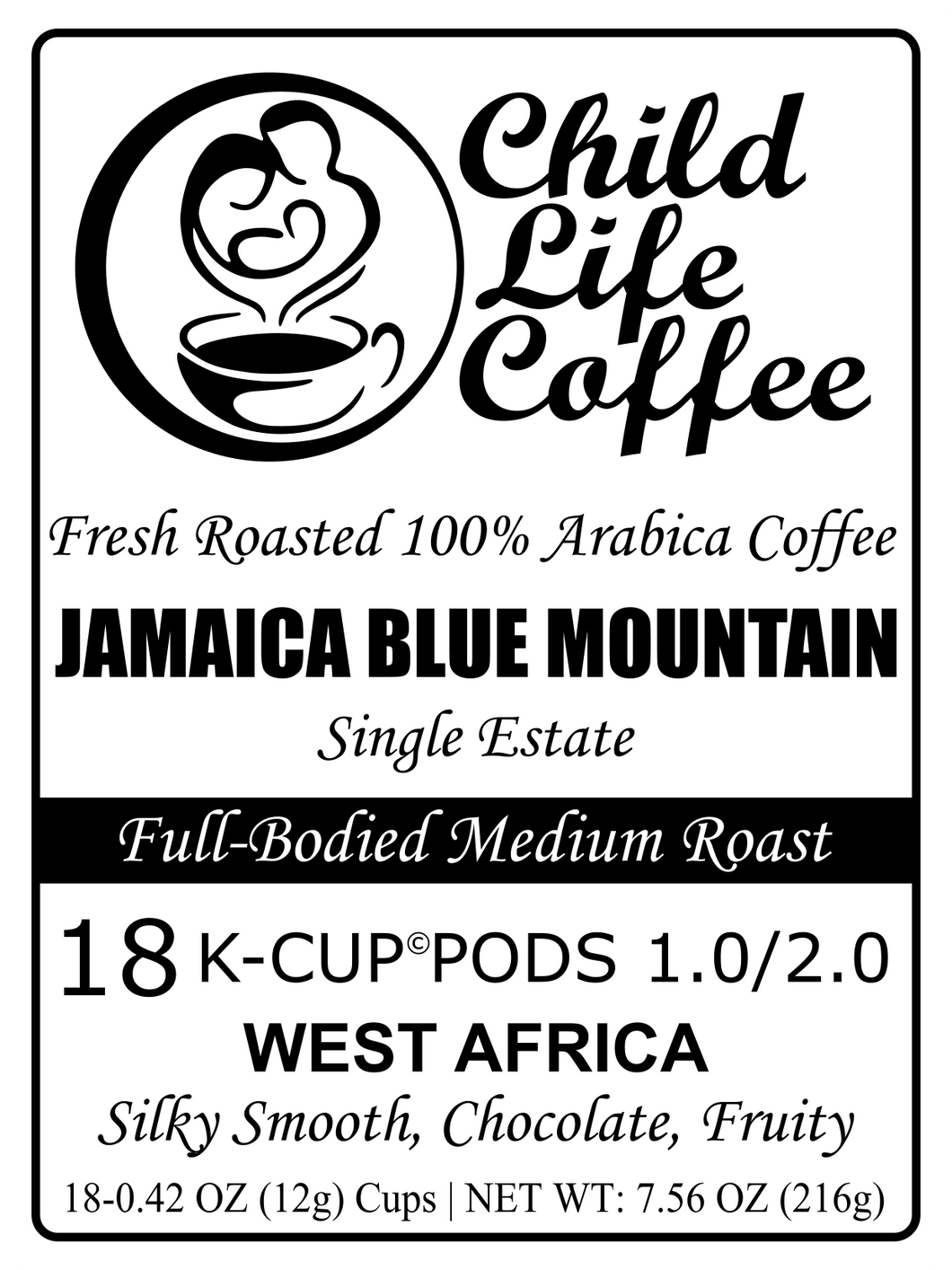 Jamaica Blue Mountain Coffee, 18ct Pods